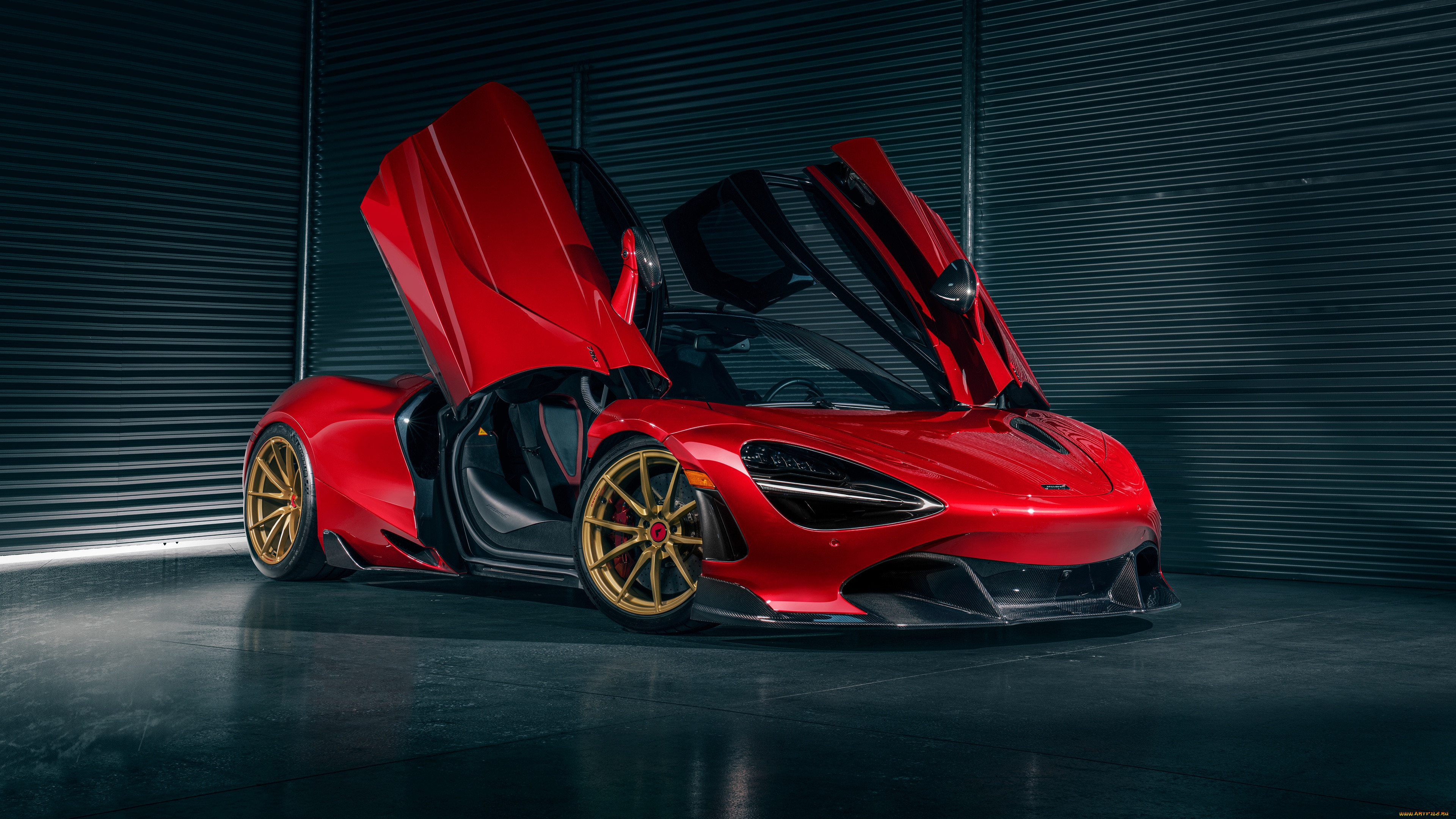 , mclaren, red, front, side, 720s, open, door